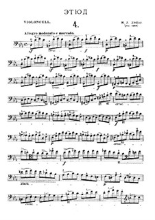 Twenty-One Etudes for Cello: Etude No.4 in C Minor by Jean-Louis Duport