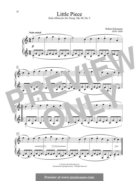 No.5 Stückchen (Little Piece): For piano by Robert Schumann