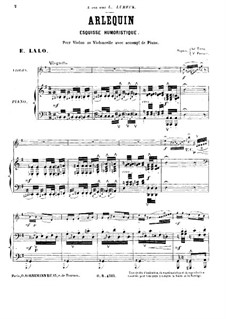 Arlequin for Violin and Piano, Op.4: Score by Édouard Lalo