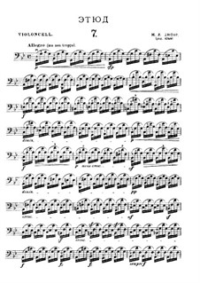 Twenty-One Etudes for Cello: Etude No.7 in G Minor by Jean-Louis Duport