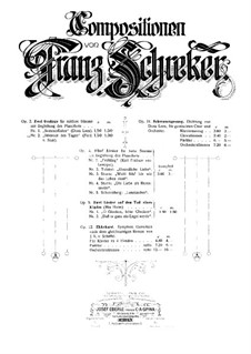 Five Songs, Op.4: Five Songs by Franz Schreker