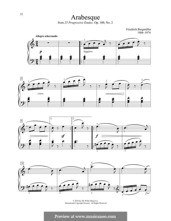 No.2 Arabesque: For piano by Johann Friedrich Burgmüller