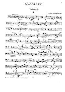 Quartet for Strings and Piano in C Minor, Op.84: Cello part by Theodor Kirchner