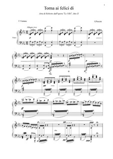 Le Villi (The Willis or The Fairies): Torna ai felici di... by Giacomo Puccini