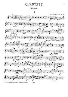 Quartet for Strings and Piano in C Minor, Op.84: Violin part by Theodor Kirchner
