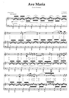 Ave Maria Piano Vocal Score D 839 Op 52 No 6 By F Schubert On