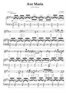 Ave Maria (Piano-vocal score), D.839 Op.52 No.6: For Soprano (In Latin) in A Major by Franz Schubert