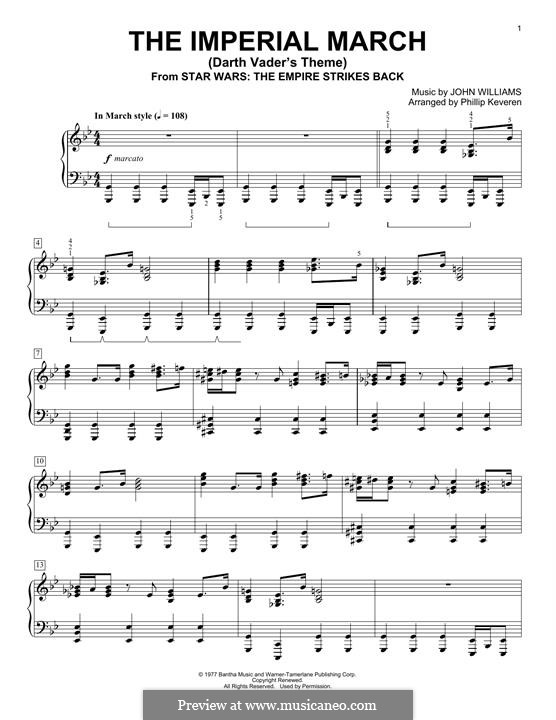 The Imperial March (Darth Vader's Theme): For piano by John Williams
