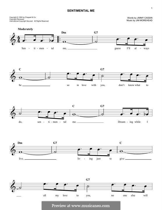 Johnny Paraíso-Sentimental Me-Partituras por Jim Morehead & Jimmy Cassin 
