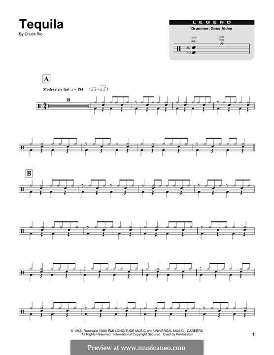 Tequila (The Champs) by C. Rio sheet music on MusicaNeo