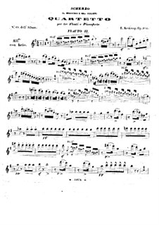 Scherzo for Three Flutes and Piano, Op.100: Flute II part by Emmanuele Krakamp