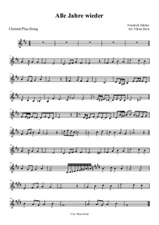 Alle Jahre wieder: For clarinet by Friedrich Silcher