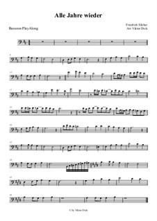 Alle Jahre wieder: For bassoon by Friedrich Silcher