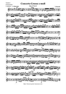 Concerto Grosso No.8 in C Minor, HWV 326: Parts by Georg Friedrich Händel