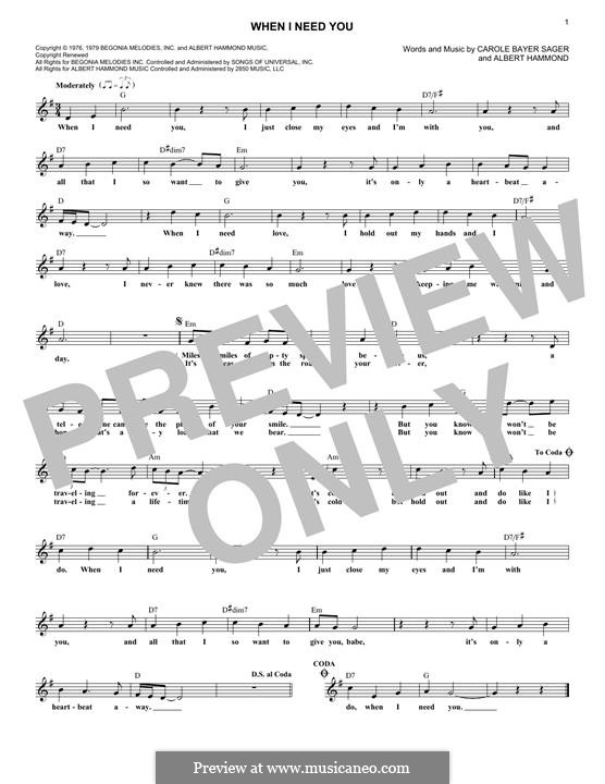 When i need you celine dion by a hammond sheet music on musicaneo