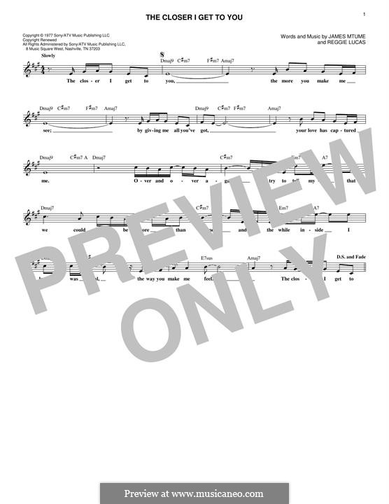 The Closer I Get To You (Beyonce featuring Luther Vandross): Melody line by James Mtume, Reggie Lucas
