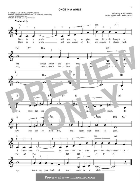 Once in a While: Melody line by Michael Edwards