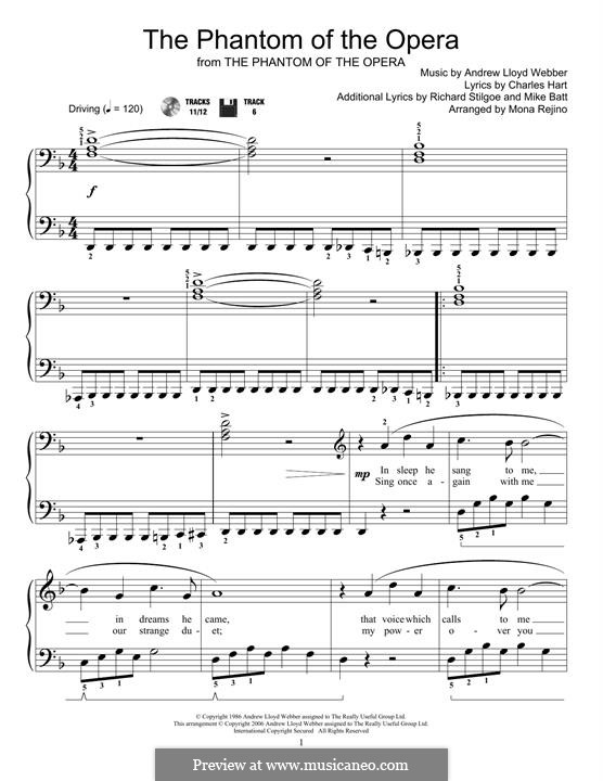 The Phantom of the Opera: For easy piano by Andrew Lloyd Webber