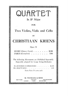 String Quartet in B Flat Major, Op.74: String Quartet in B Flat Major by Christiaan Kriens