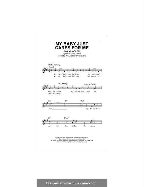 My Baby Just Cares for Me (Nina Simone): Melody line by Walter Donaldson