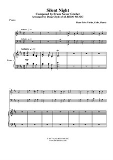 Piano-vocal score: For piano trio (violin, cello, piano) by Franz Xaver Gruber