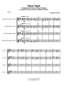 Vocal version: For saxophone quartet by Franz Xaver Gruber