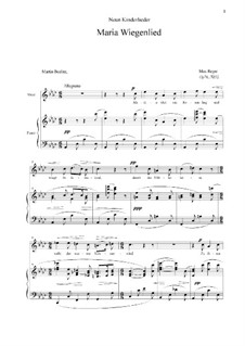 Simple Songs, Op.76: No.52 Maria Wiegenlied by Max Reger