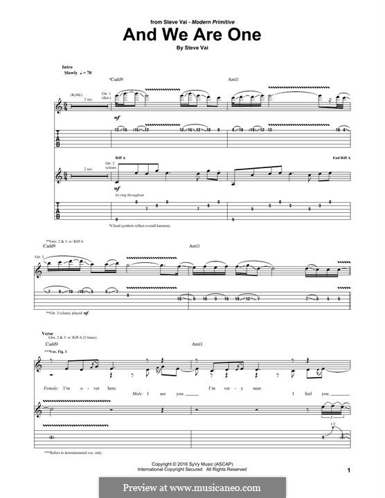 And We Are One: For guitar with tab by Steve Vai