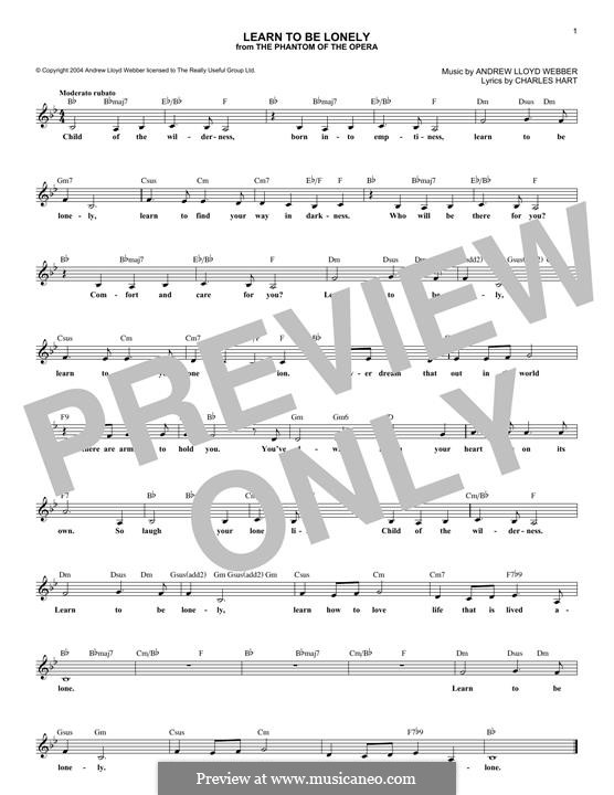 Learn to be Lonely: Melody line by Andrew Lloyd Webber