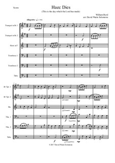 Haec Dies: For brass sextet by William Byrd
