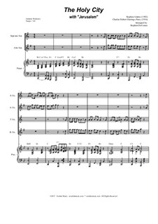 The Holy City (with Jerusalem): For saxophone quartet by Charles Hubert Hastings Parry, Stephen Adams