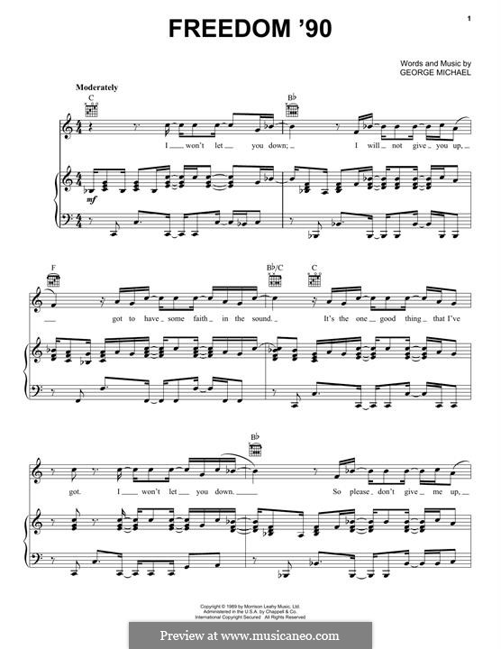 freedom 90 by g michael sheet music on musicaneo freedom sheet music
