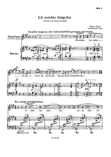 Ich möchte hingehn, S.296: Klavierauszug mit Singstimmen by Franz Liszt