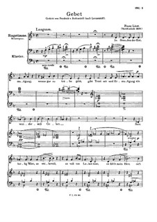 Gebet, S.331: Klavierauszug mit Singstimmen by Franz Liszt