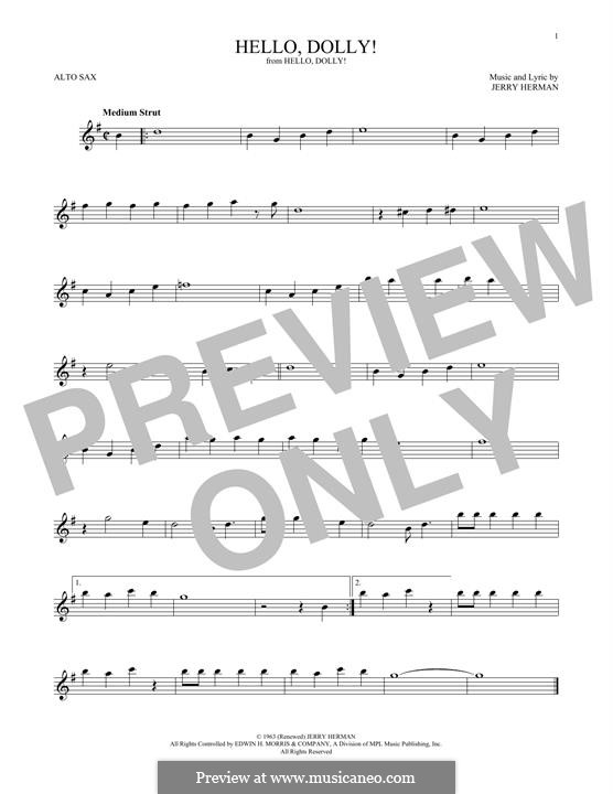 Instrumental version: For alto saxophone by Jerry Herman