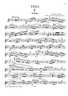 Piano Trio No.2, Op.37: Violin part by Fortunato Luzzatto