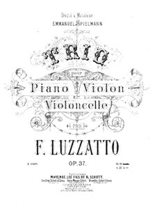 Piano Trio No.2, Op.37: Full score by Fortunato Luzzatto