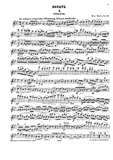 Sonata for Violin and Piano in B Flat Major: Solo part by Hans Huber