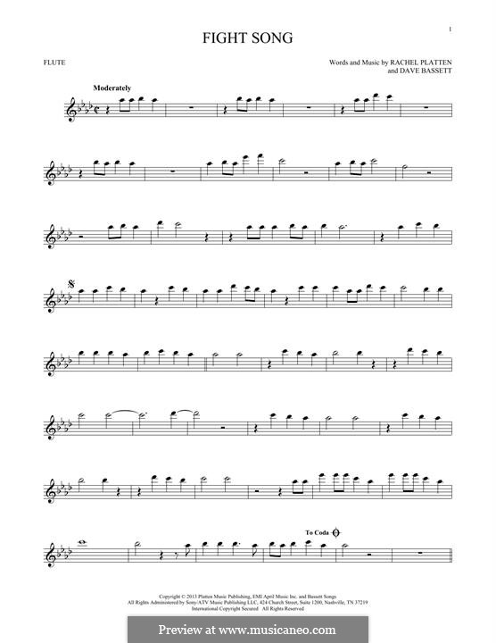 Fight Song by D. Bassett, R. Platten - sheet music on MusicaNeo