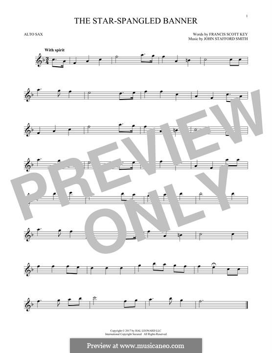 Instrumental version (one instrument): For alto saxophone by John Stafford Smith