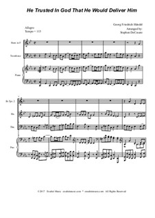 No.28 He Trusted in God: For brass quartet by Georg Friedrich Händel