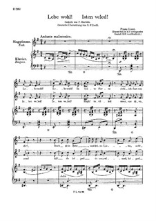 Isten veled, S.299: Klavierauszug mit Singstimmen by Franz Liszt