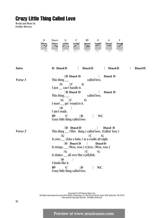 Vocal version: Lyrics and chords by Freddie Mercury