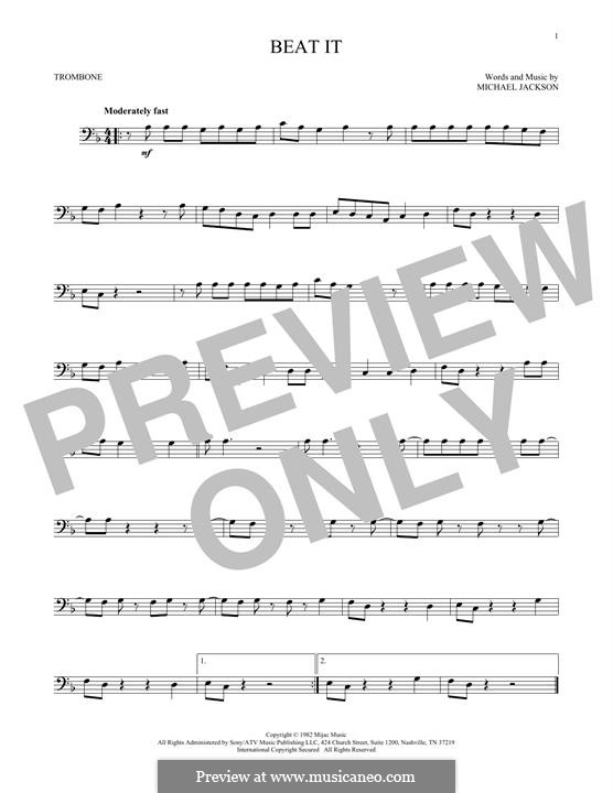 Beat It: For trombone by Michael Jackson