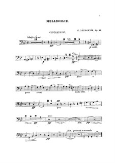 Mélancolie, Op.48 No.3: Double bass part by Eduard Napravnik