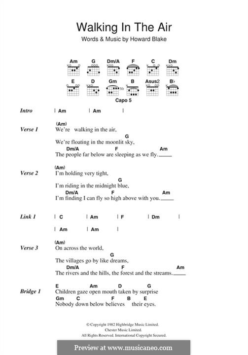 Walking in the Air: Lyrics and chords by Howard Blake