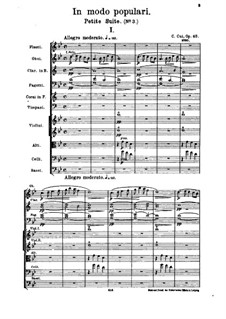 Suite No.3 'In modo populari', Op.43: Full score by César Cui
