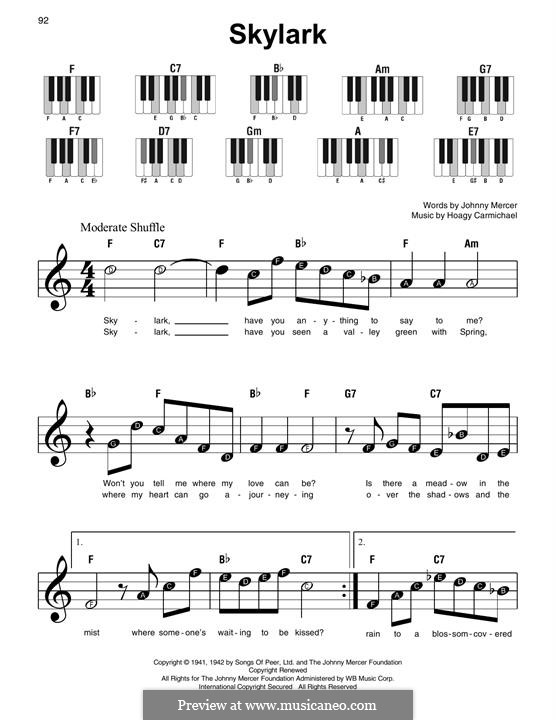 Skylark: For piano by Hoagy Carmichael