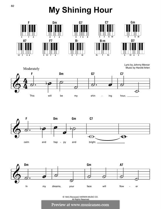 My Shining Hour (Ella Fitzgerald): For piano by Harold Arlen