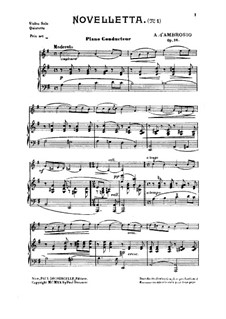 Noveletta, Op.16 No.1: Piano conductor by Alfredo D'Ambrosio